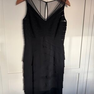 Adrianna Papell Black Layered Tier Dress